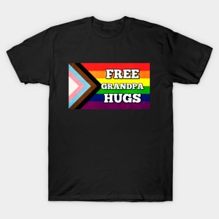 Grandpa Hugs Pride Flag T-Shirt